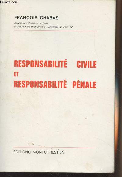 Responsabilit civile et responsabilit pnale