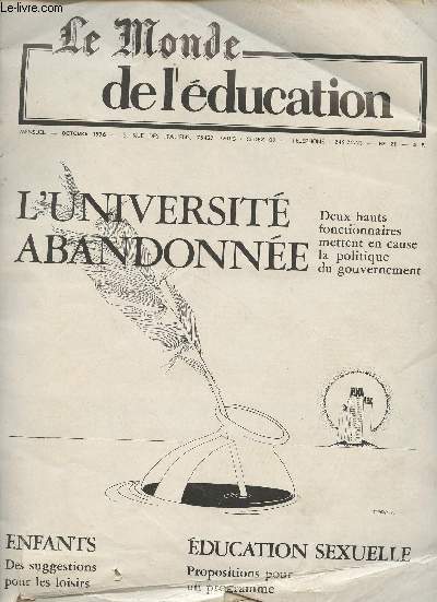 Le Monde de l'ducation - Oct. 1976 n21 - L'Universit abandonne - Interview : M. Jean-Louis Quermonne : 