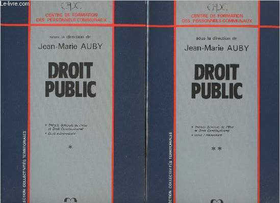 Droit public - En 2 tomes - Collection 
