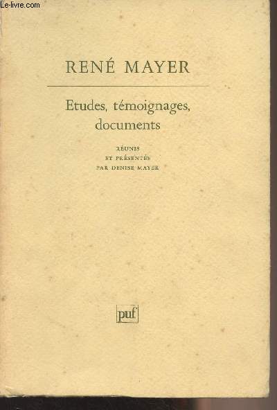 Etudes, tmoignages, documents