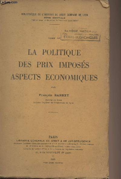 La politique des prix imposs aspects conomiques - 