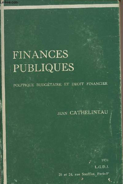 Finances publiques, politique budgtaire et droit financier