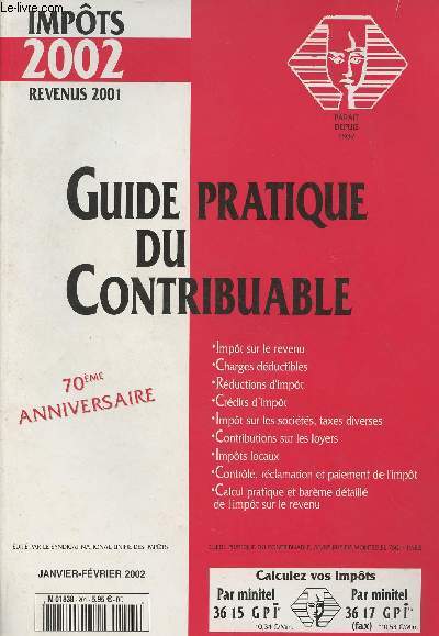 Guide pratique du contribuable - 2002, revenus 2001 - 70e anniversaire