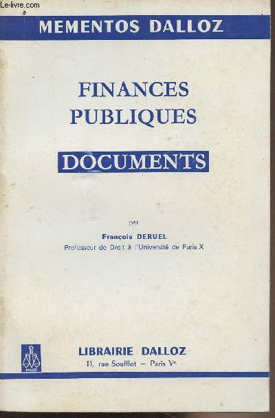 Finances publiques, documents - 