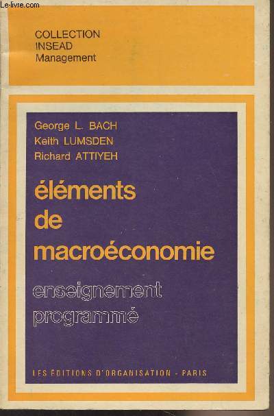 Elments de macroconomie - Enseignement programm - Collection 