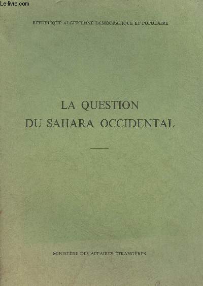 La question du Sahara Occidental