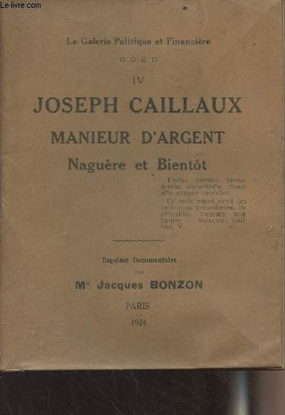 Manieur d'Argent, Nagure et bientt - 