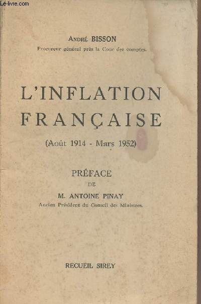 L'inflation franaise (Aot 1914-mars 1952)