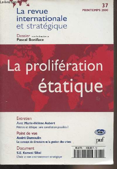 La revue internationale et stratgique n37 - Printemps 2000 - La prolifration tatique -