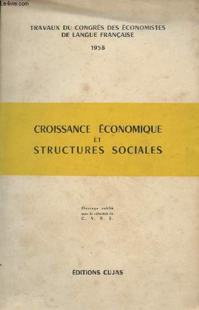 Croissance économique et structures sociales - 