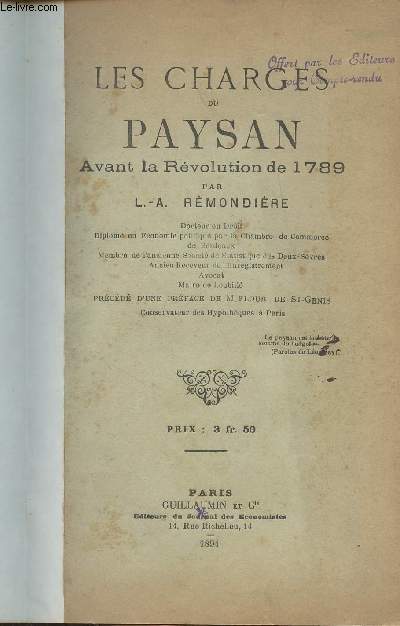 Les charges du paysan avant la Rvolution de 1789