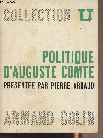 Politique d'Auguste Comte - Collection U 