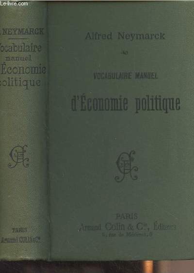 Vocabulaire manuel d'conomie politique