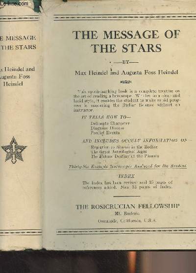 The Message of the Stars (An esoteric exposition of natal and medical astrology explaining the arts of reading the horoscope and diagnosing disease) 10th edition