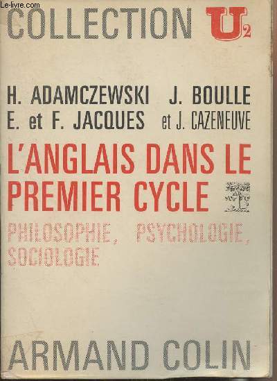 L'anglais dans le premier cycle (philosophie, psychologie, sociologie) - Collection U n7