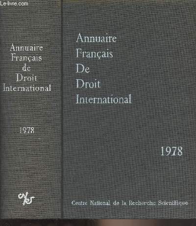 Annuaire franais de droit international - XXIV - 1978 : Droit 