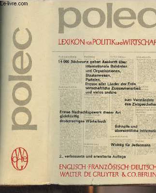 Polec - Dictionary of politics and economics - Dictionnaire de politique et d'conomie - Lexikon fr Politik und Wirtschaft
