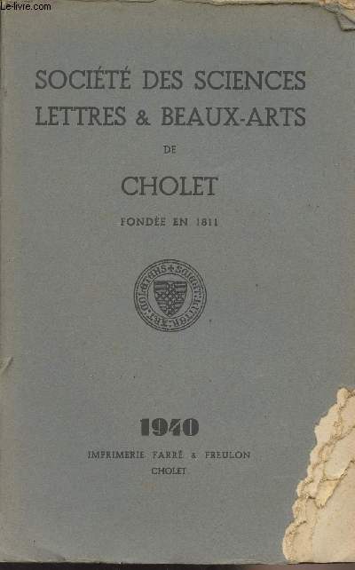 Socit des sciences, lettres & beaux-arts de Cholet - 1940