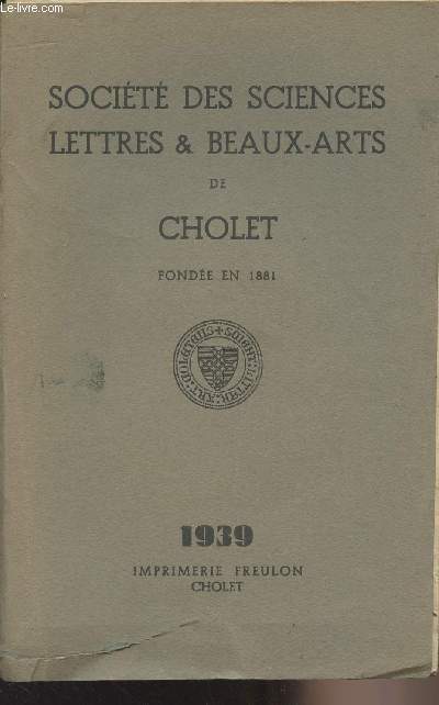 Socit des sciences, lettres & beaux-arts de Cholet - 1939