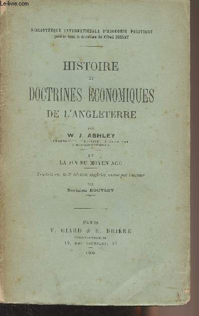 Histoire et doctrines conomiques de l'Angleterre - II - La fin du Moyen Age - 