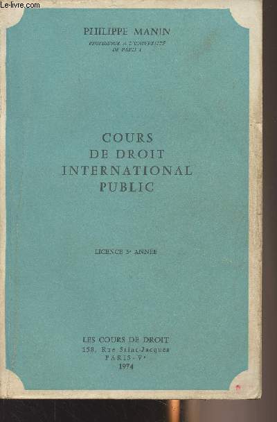 Cours de droit international public - Licence 3e anne