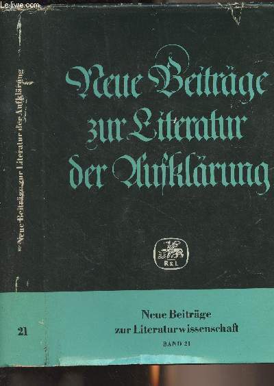 Neue beitrge zur literatur der aufklrung - 