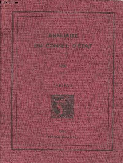 Conseil d'tat - Etudes et documents - 1980 - Tableau des membres du Conseil d'tat