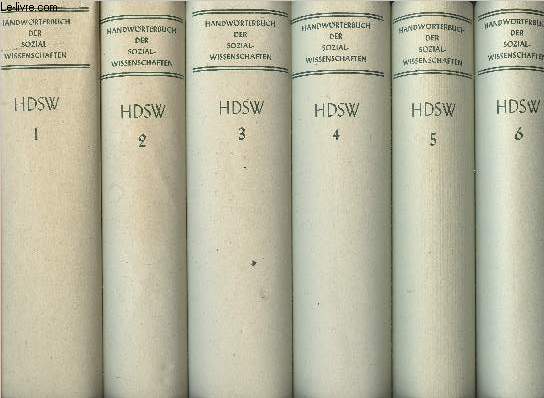 Handwrterbuch der sozialwissenschaften, zugleich neuauflage des handwrterbuch der staatswissenschaften - 12 vols - Erster Band : Abbe-Bergson - Zweiter Band : v. Bernhardi - Distribution (II) - Dritter Band : Domnen - Fondswirtschaft ...