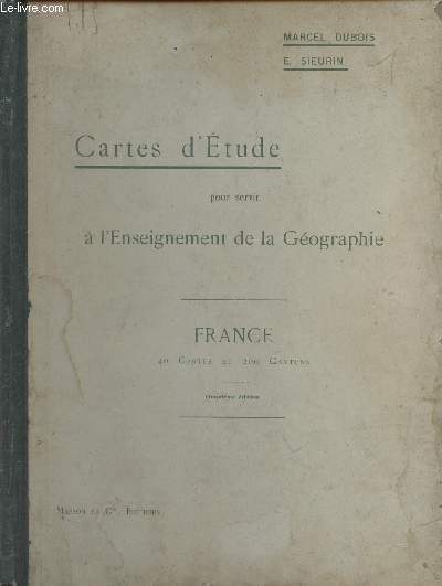 Cartes d'tudes pour servir  l'enseignement de la Gographie - France (40 cartes et 200 cartons) 5e dition