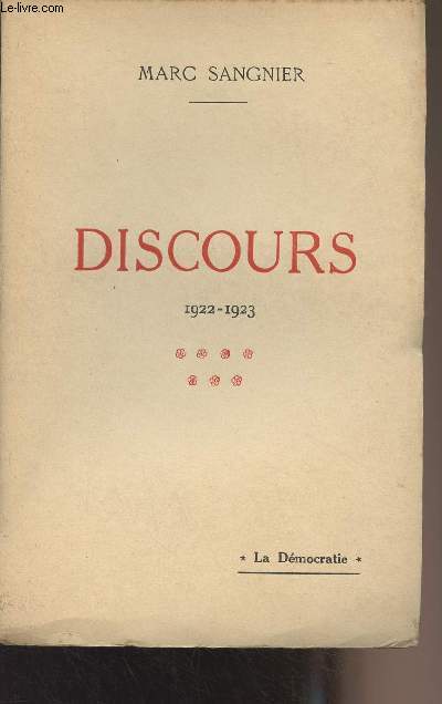 Discours - 1922-1923 - Vol. 7
