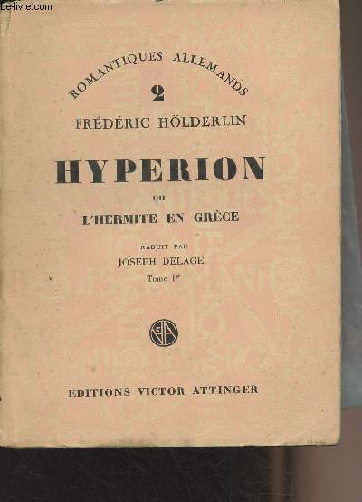 Hyprion ou l'hermite en Grce - Tome I - 