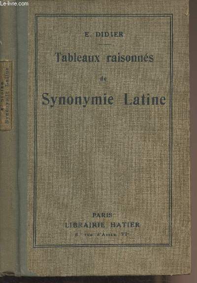 Tableaux raisonns de synonymie latine