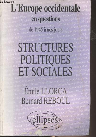 L'Europe occidentale en questions de 1945  nous jours - Structures politiques et sociales