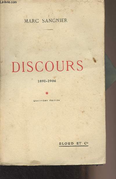 Discours - 1891-1906 - Vol. 1