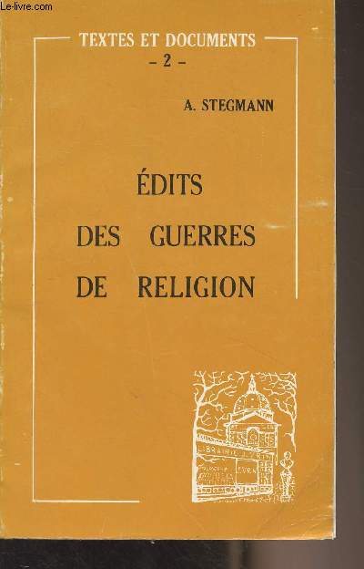 Edits des guerres de religion - 