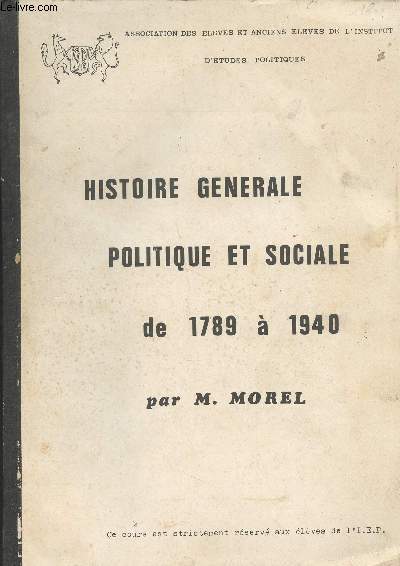 Histoire gnrale politique et sociale de 1789  1940