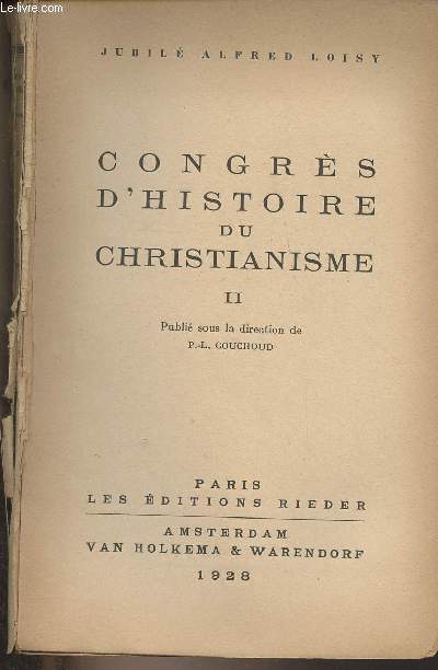 Congrs d'histoire du christianisme - II - 