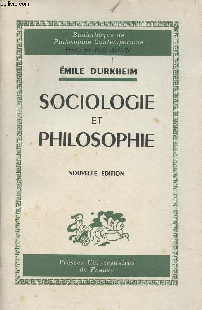 Sociologie et philosophie - Nouvelle dition - 