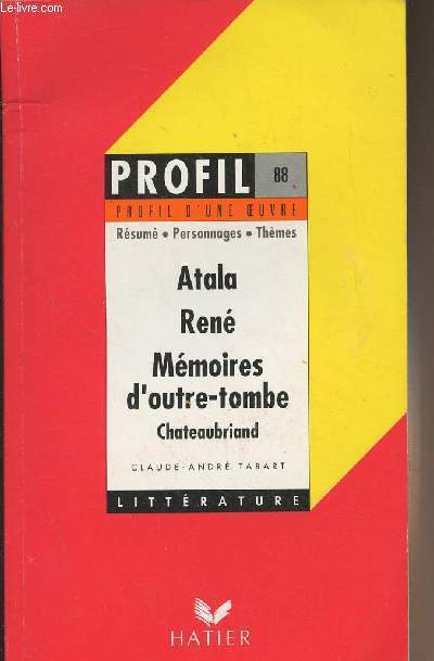 Atala (1801) - Ren (1802) - Mmoires d'outre-tombe (1848-1850) par Chateaubriand - Rmus, personnages, thmes - 
