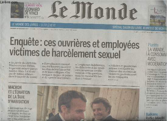 Le Monde n22664- 73e anne - Vendredi 24 nov. 2017 - Enqute : ces ouvrires et employes victimes de harclement sexuel - Plante : la viande  consommer avec modration - Macron et l'quation de la taxe d'habitation - Balkans : Ratko Mladic condamn 