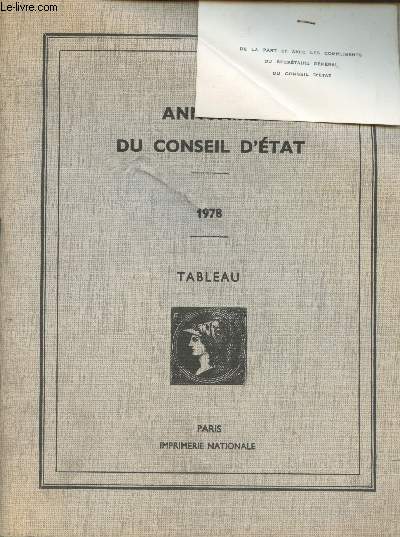 Annuaire du conseil d'tat - 1978 - Tableau