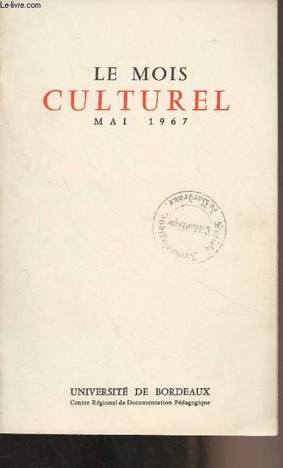 Le Mois Culturel - Mai 1967