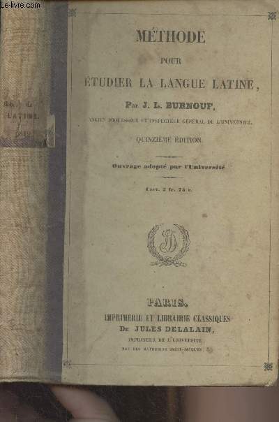 Mthode pour tudier la langue latine (15e dition)