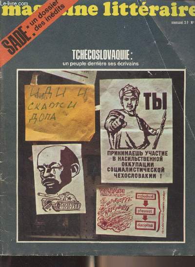 Le Magazine Littraire n21 - Sept.1968 - Tchcoslovaquie : un peuple derrire ses crivains - Sade : un dossier, des indits - Entretien avec Pavel Tigrid - Trois questions  la 