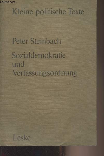 Sozialdemokratie und Verfassungsordnung - 
