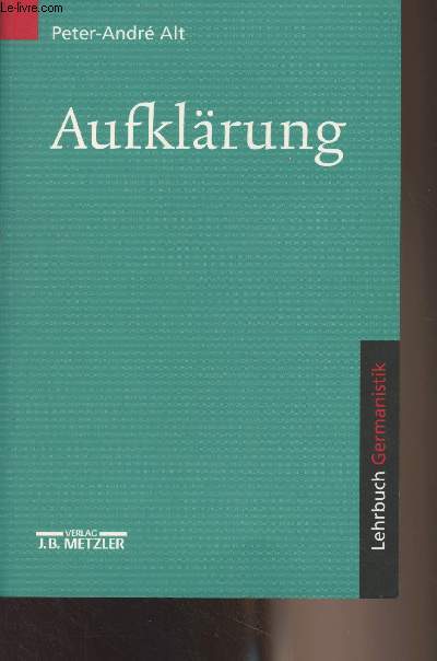 Aufklrung (Lehrbuch Germanistik)