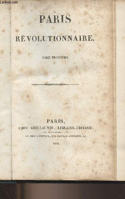 Paris rvolutionnaire - Tome troisime