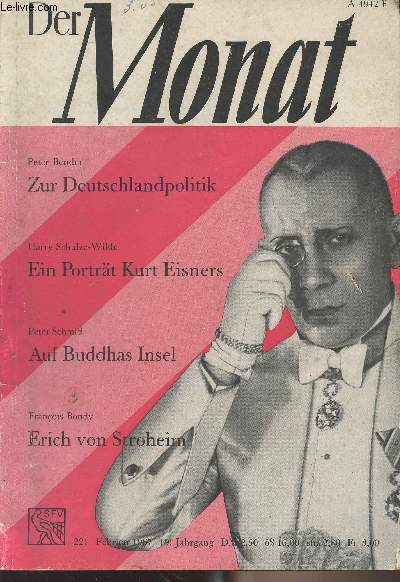 Monat - Heft 221, februar 1967, 19. Jahrgang - K.H. : Wir Ehemaligen - Gert Kalow : Hitler, das gesamtdeutsche Trauma - Peter Schmid : Auf Buddhas Insel - Peter Bender : Verzgerte Einsichten - Harry Schulze-Wilde : Ein Toter auf Urlaub - Eugne Ionesco