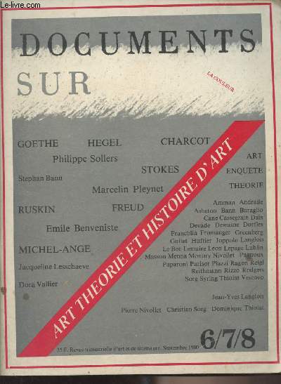 Art thorie et histoire d'art n6/7/8 Septembre 1980 - Marcelin Pleynet : Art et histoire d'art - Enqute : 