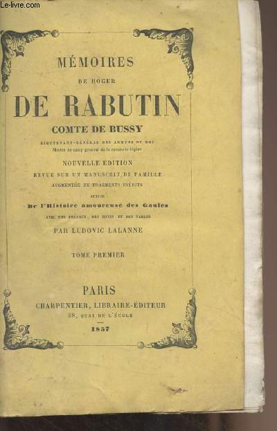 Mmoires de Roger de Rabutin, comte de Bussy - Tome 1